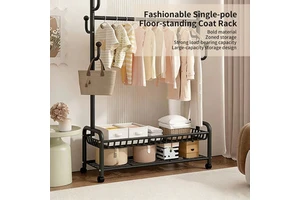 Modern Iron Heavy Duty Space Saving Coat Rack for Home Bedroom School Hotel Hospital Living Room Bathroom Dining Mall Shoe