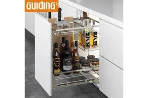 2 Tier Base Kitchen Cabinet Cookware Organizer Soft Closing Utensil Rack Drawer Spice Rack Seasoning Pull Out Basket