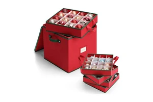 Christmas Decorations Storage Bag Christmas Bauble Storage Box With Adjustable Dividers
