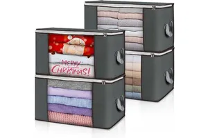 Non-woven Fabric Large Clothes Organizer Collapsible Folding Bed Thick Breathable Fabric Underbed Storage Boxes Bags