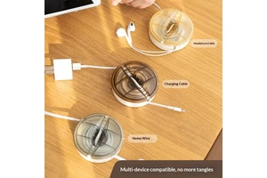 Large Capacity Cable Winder Cord Organizer Desktop Cable Management Anti-Tangle Wire Storage for Charger & Computer Cables
