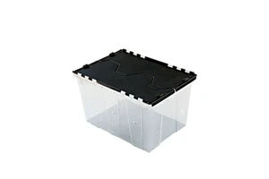 Transparent 15-Gallon Flip-Top Lidded Storage Bin - Textbook Storage & Thickened Plastic Under-Bed Organizer