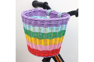 Hand Woven Storage Basket Children's Rattan Bicycle Basket