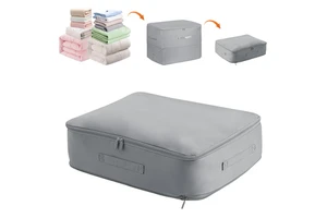 Heavy Duty Double Polyester Clothing Storage Bags Zipper Foldable Space Saving Self Compression Organizer Premium Packaging Cube