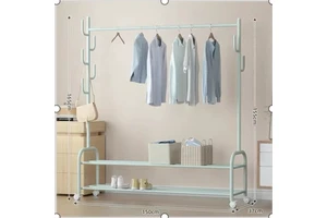 Bangke Bedroom Living Room Drying Storage Gold Hat Coat Rack Stand Clothes Racks with Shoes Shelf Display for Clothing Store