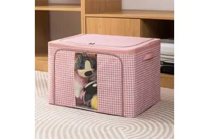 Durable in Use Oxford Fabric Storage Containers Stackable Foldable Clothes Organizer Bags Storage Bins with Metal Frame