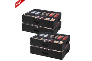High Quality 12 PCS Divider Under Bed Containers Organizer Foldable Shoe Organizer Storage Box