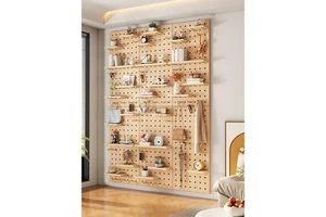 Solid Wood Perforated Board Custom-Made Wall Storage Rack Living Room Wall-Mounted Partition Storage Rack Fitness Wall Charts