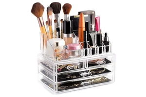 Wholesale Acrylic Plastic Make up Clear Cosmetic Makeup Drawer Organizer Storage Box for Cosmetics With Drawers