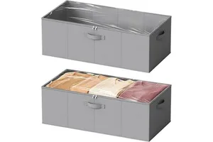80*40.1*25.4cm Custom Foldable Visible Top Custom Underbed Home Use Livingroom Furniture Large Capacity Storage Drawer Box Bin