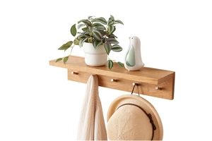 Hot selling wall mounted key storage rack for 2025, three-layer long floating rack, wall hook rack