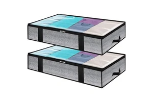 Large Foldable Zippered Organizer Thick Breathable Underbed Clothes Storage Bags Bedroom Convenient Foldable Bed Storage Boxes