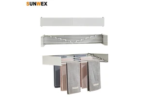 RV Clothes Drying Rack Wall Mount Collapsible Drying Rack for Clothes Drying Shelf for RV Black/White