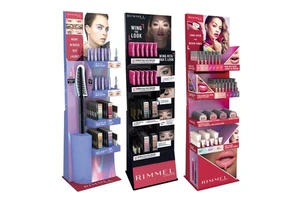 Customizable Cosmetic Make up Perfume Nail Polish Beauty Paper Supermarket Shelf Rack Display Stand for Sales Promotions