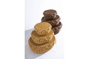 Set of 3 Woven Baskets for Dry Food Storage Multifunction Design Made in Vietnam