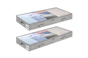 Underbed Storage Box, Cotton and Linen Storage Drawer Style, Transparent and Visible with Cover, Dust-proof