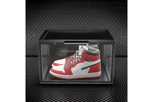 Sound Activated Plastic Led Shoe Box Container Magnetic Custom Giant Transparent Led Shoe Boxes Stackable Led Shoe Storage