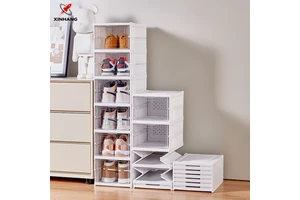 Xinhang Home Furnishings Shoe Boxes Clear Plastic Stackable Shoe Home Organization Transparent Three-layer Shoe Box