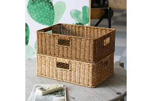 Factory Hot Sale Home Use Modern Rectangle Multi-Purpose Storage Basket PP Material Eco-Friendly Woven