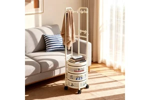 Cross-border supply Modern Metal Vertical Storage Rack Small Corner Coat Hanger Removable Floor-Type Design clothes rack