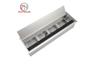 Modern Design Aluminum Alloy Cable Management Cable Cover Grommet Box for Kitchen or Hotel Conference Desk Wire Organization