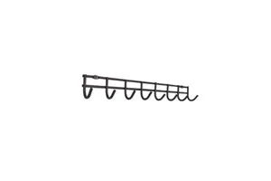 Black Wall Mounted 8-Hook Metal Clothes Rack Organizer for Bathroom Wardrobe Living Room