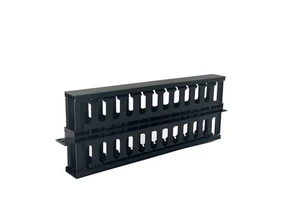 Metal 1U 19" Cable Manager 24 Big Slots Horizontal Rack Mount Wire Organizer Cable Management System with Cover