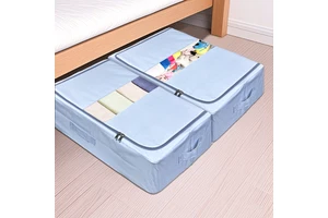 Multifunctional Oxford Cloth Wardrobe Organizer Classic Iron and PVC Design Rectangle Shape for Underbed Quilt Bedding Storage