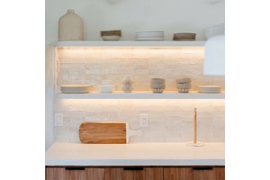 Solid Wooden White Floating Shelves for Modern Kitchen Design Wall Mounted Spice Storage Rack