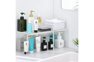 Expandable Cabinet Shelf Organizer, Multi-Functional Stackable Rack for Kitchen & Pantry