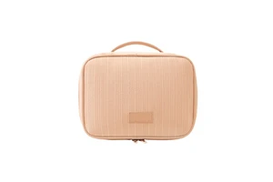 Large Multi-Functional Corduroy Lady Makeup Brush Organizer Pouch Breathable Zipper Foldable Travel Daily Use Cosmetic Bag