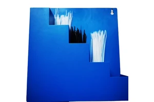 Customized Blue Metal Iron Storage Box 30*32*8cm Cable Ties Organizer Box for the German Market