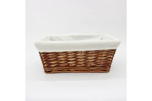 Wicker Storage Basket and Storage Basket with Fabric Lining