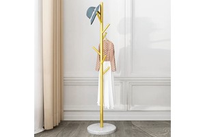 Metal Multifunctional Coat Rack Bedroom Simple Household Clothes Rack Floor-standing Light Luxury Single Rod Storage Rack