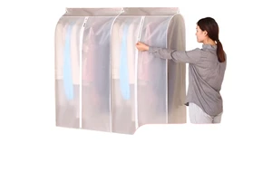 YiMing PE Dustproof Moisture-Proof Waterproof 3-Wire Wardrobe Clothes Storage Bag 60x140cm Modern Simple Multifunction Design