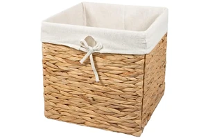 Foldable rectangular storage baskets woven natural water hyacinth Handmade Storage Basket Wholesale eco-friendly Made in Vietnam