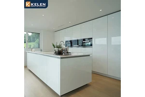 KELEN 2026 Kitchen Cabinet Quartz Supplier American Modular Modern Lacquer Wood Furniture Kitchen Cabinet