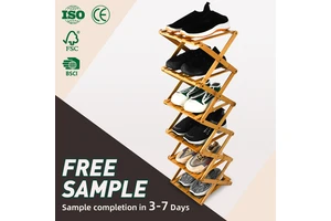 WDF Factory Supply Zapateras Organizador Shoe Rack Chair Sapateira De Madeira Bamboo Foldable Shoe Rack For Daily House Use