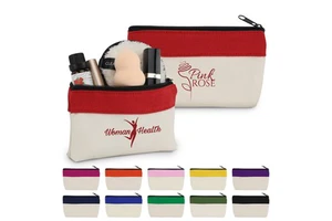 Makeup Brush Organizer Travel Case Logo Luxury Pouch Custom Vanity Bags Cotton Canvas Cosmetic Bag