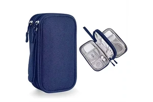 Electronic Organizer Bag Portable Double-Layers Cable Organizer Case Electronic Accessories Storage Bag