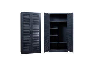 Modern Metal Louvered Door Storage Cabinet Steel Almirah Locker Large-capacity Vertical Wardrobe For Bedroom And Office Storage