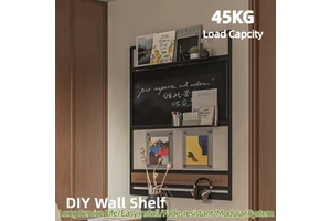 2026 New Design Luxury Black Aluminium Alloy Multi-Tier Organizer Rack Floating DIY Wall Shelves for Living Room Household