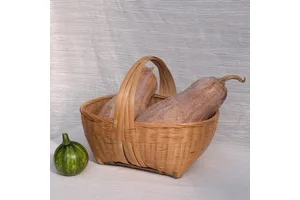 Chinese-style Handmade Bamboo Woven Oval Storage Basket with Handle for Kitchen & Living Room Food Storage