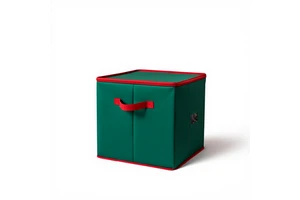 Modern Non Woven Christmas Ornament Storage Box Lid 64 Compartment Foldable Stackable Holiday Decoration Organizer for Home Use