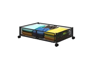 Under Bed Storage, Rolling Under Bed Storage Containers With Wheels Metal Under the Bed Storage Drawer Bins