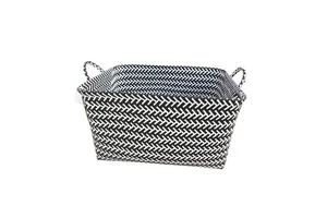 Cotton Thread Woven Fabric Storage Basket for Household Use Cotton Rope Storage Basket Double-handled Clothes Storage Basket