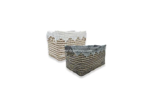 Fabric Woven Rectangular Basket for Home Decor & Storage Organization