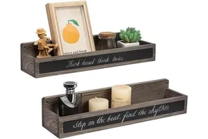 Wholesale Solid Wood & Metal Double Tier Multifunction Wall Mounted Storage Rack for Bedroom Kitchen Garage Use