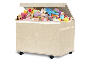 Sturdy Storage Bins With Lids, Extra Large Kids Toy Storage Organizer Boxes Bins Baskets