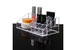 Crystal Acrylic Cosmetic Organizer Clear Makeup Jewelry Cosmetic Storage Display Box Acrylic Case Stand Rack Holder Organizer